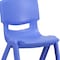Flash Furniture Blue Plastic Stackable School Chair with 15.5" Seat Height, PK2 2-YU-YCX-005-BLUE-GG - alternate 4